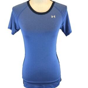 Under Armour Heat Gear T-Shirt Athletic Fitted Striped Colorblock Womens XS